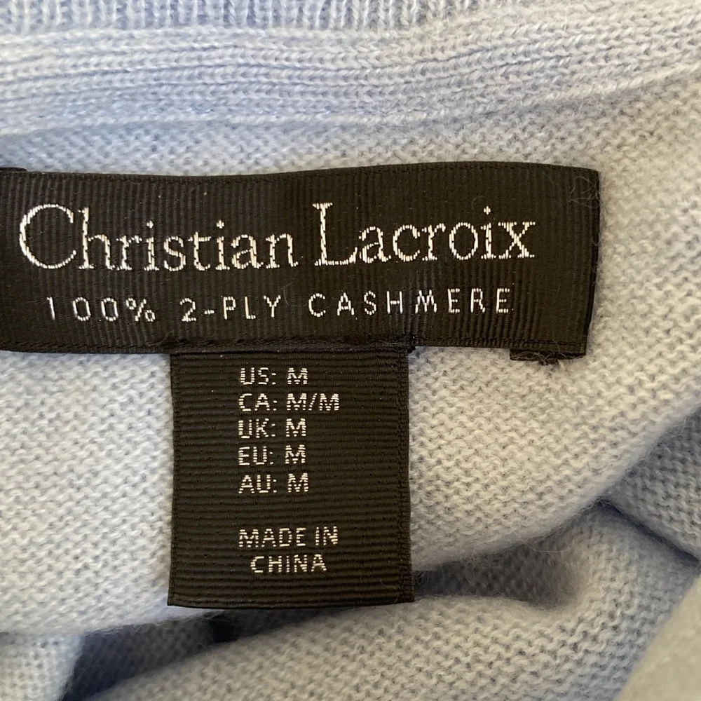 Christian Lacroix Light Blue 2-ply cashmere Sweater M - Picture 5 of 5